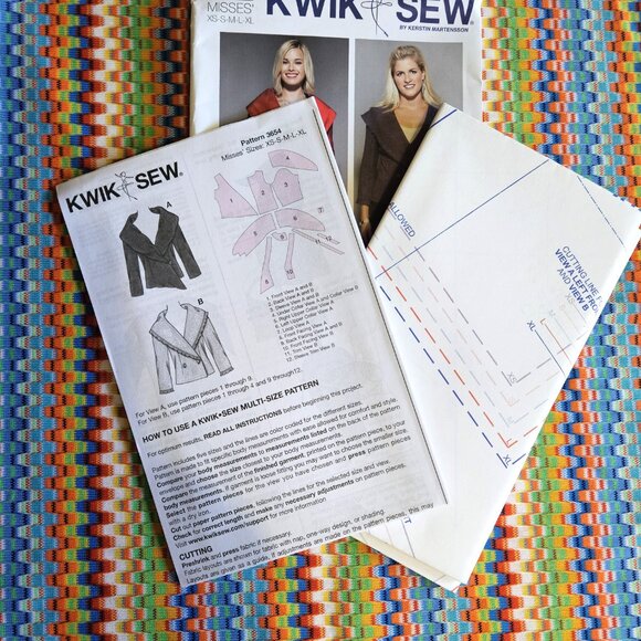 UNCUT Sewing Pattern Kwik Sew 3654 Size XS-S-M-L-XL - Picture 3 of 3